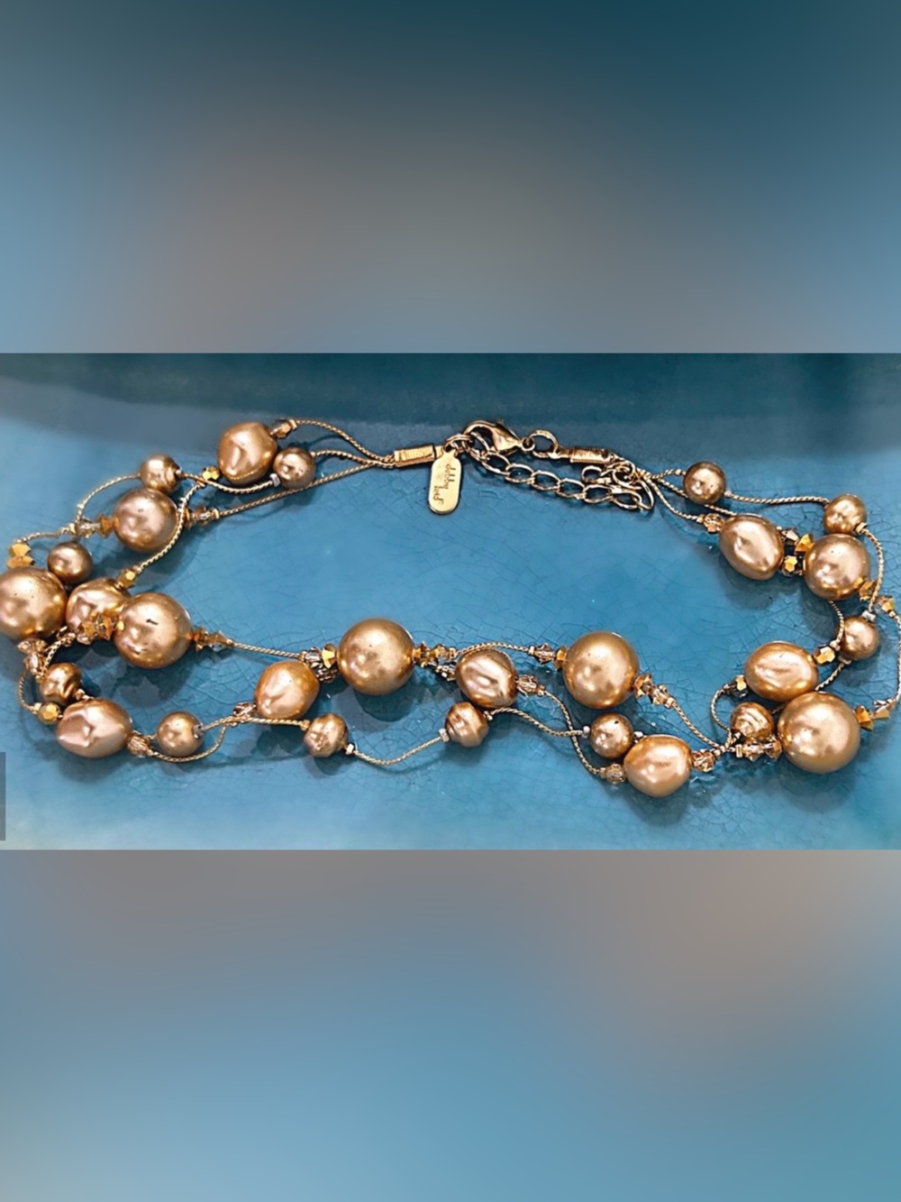 Elegant Gold-Tone Beaded Necklace